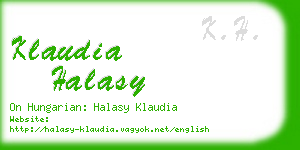 klaudia halasy business card